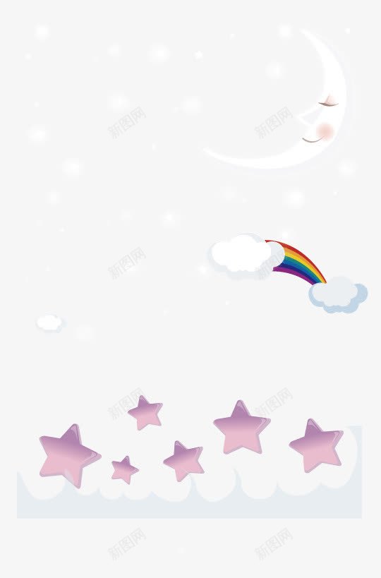 夜空卡通图矢量图ai免抠素材_新图网 https://ixintu.com 卡通 卡通背景 夜空 彩虹 插图 星星 星空 月亮 漫画 矢量图