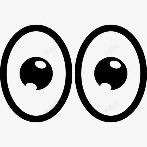 卡通眼睛图标png_新图网 https://ixintu.com 东张西望 卡通 四处张望 惊喜 手势 打开 眼睛 眼睛图标