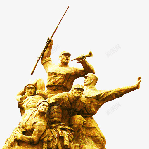 金色光泽质感七七事变雕塑元素png免抠素材_新图网 https://ixintu.com 七七事变 光泽 创意 小号 战争 质感 重复 金色