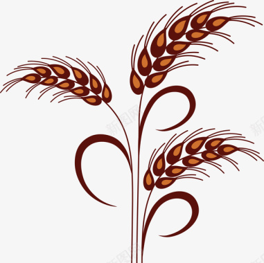 手绘卡通麦子植物图标图标