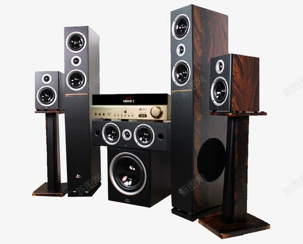 音响电器组合png免抠素材_新图网 https://ixintu.com 低音炮 家庭影院 家电组合 电器 褐色