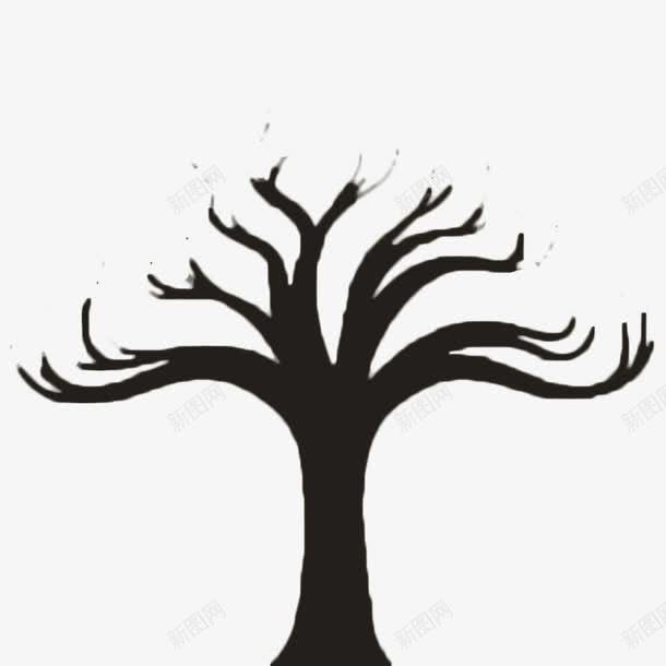 没有叶子的树png免抠素材_新图网 https://ixintu.com 剪影 枯藤老树 植物 没有叶子 黑白 黯淡