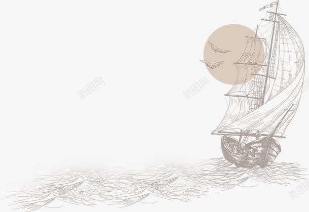 船帆png免抠素材_新图网 https://ixintu.com 企业海报 企业海报素材 帆船 海洋 航行 船只 远航