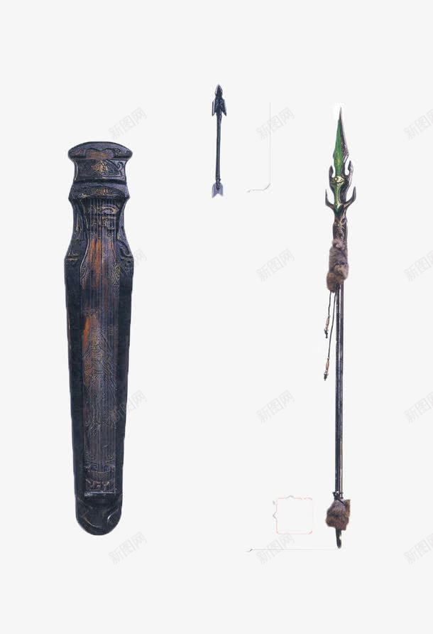 古风武器乐器psd免抠素材_新图网 https://ixintu.com 刀剑 刀剑图 古琴 古风 武器库