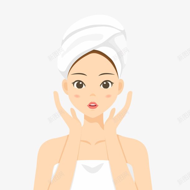 护肤卡通女孩png免抠素材_新图网 https://ixintu.com 卡通人物 卡通女孩 护肤 美容 背景装饰