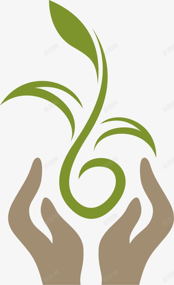 卡通手捧树苗png免抠素材_新图网 https://ixintu.com 卡通树苗 手捧树苗 树苗 矢量树叶