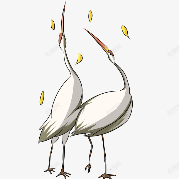 重阳节仙鹤菊花花瓣元素png免抠素材_新图网 https://ixintu.com 九月初九 仙鹤 手绘插画 花瓣 菊花 菊花图案 重阳节