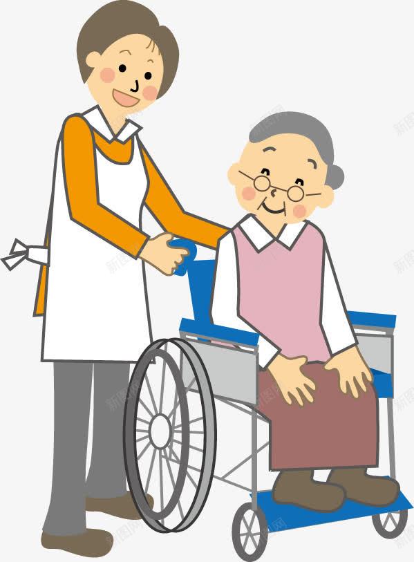 照顾老人卡通png免抠素材_新图网 https://ixintu.com 保姆 卡通 老奶奶 老婆婆卡通 轮椅