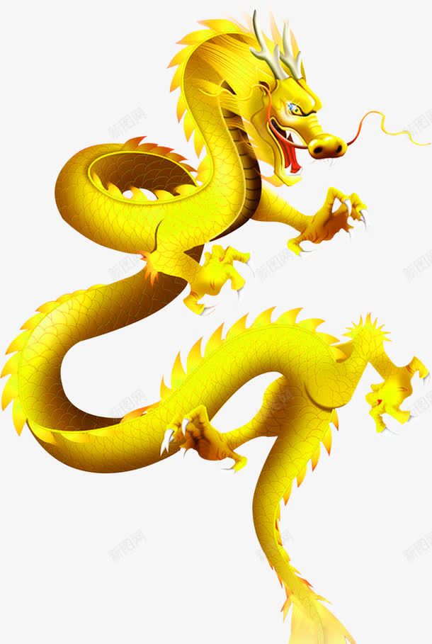 金色巨龙装饰图案png免抠素材_新图网 https://ixintu.com 免抠PNG 巨龙 装饰图案 金色 金龙