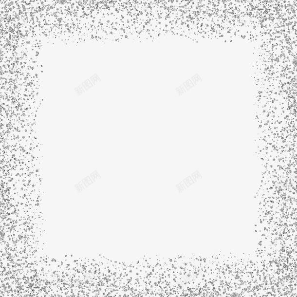 银色相框png免抠素材_新图网 https://ixintu.com 亮粉 钻石边框 铂金色 银色亮片 银色相框