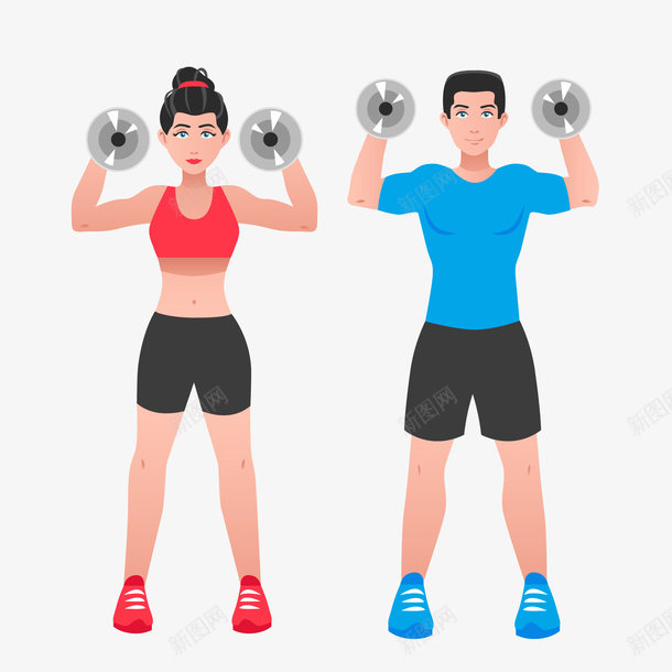 卡通举重的人物矢量图ai免抠素材_新图网 https://ixintu.com 举重 人物设计 健身 减肥 卡通 杠铃 运动 锻炼 矢量图