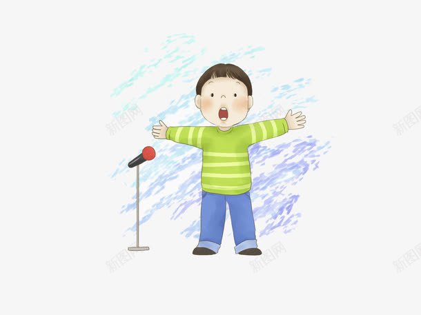 对着麦克风大声唱的男孩png免抠素材_新图网 https://ixintu.com 乐曲 卡通 唱曲 嗨歌 声音 悦耳 旋律 歌唱 美妙的声音 长大嘴巴 音律