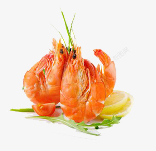 白灼虾柠檬png免抠素材_新图网 https://ixintu.com 柠檬 水煮虾 海鲜 煮虾 白灼虾 白灼虾柠檬 青菜