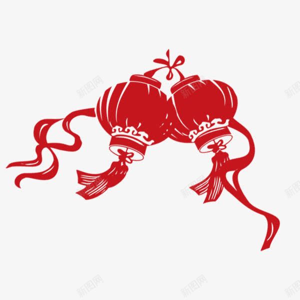 手绘红灯笼随风飘舞png免抠素材_新图网 https://ixintu.com 中国风 古风 手绘 新年 灯笼 红色 绸缎 装饰 金穗