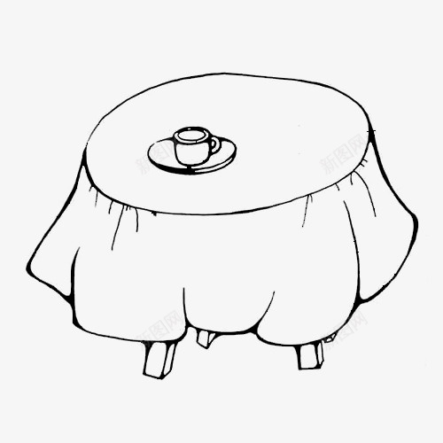餐桌简笔画png免抠素材_新图网 https://ixintu.com 卡通 桌子简笔画 桌布 桌椅 简笔绘画 绘画 酒店 餐桌