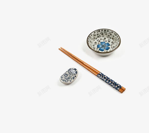 日式餐具png免抠素材_新图网 https://ixintu.com 吃饭用品 小碎花图案 小碗 日式餐具 筷子