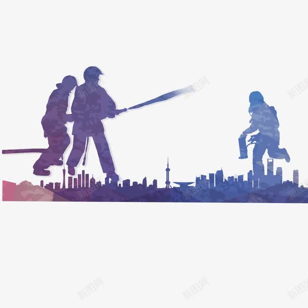 炫彩消防员人影涂鸦png免抠素材_新图网 https://ixintu.com 人影 涂鸦 消防员 消防员漫画 炫彩 装饰