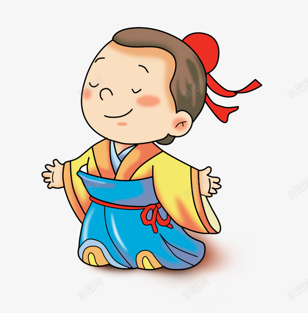 手绘古代小孩png免抠素材_新图网 https://ixintu.com 儿童 古代小孩 可爱
