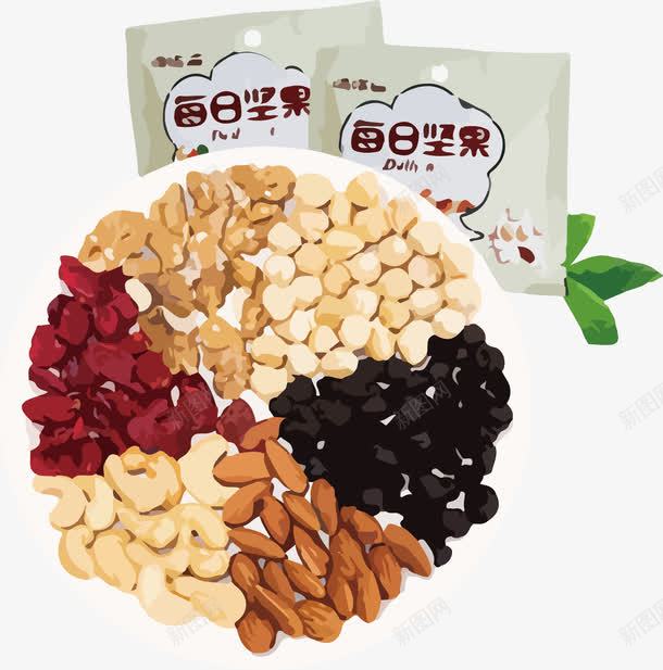 嘀嗒猫每日坚果png免抠素材_新图网 https://ixintu.com 什锦果仁 嘀嗒猫 嘀嗒猫每日坚果 干果 每日坚果 碟子 综合 袋装 豆类