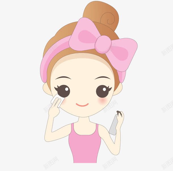 正在卸眼妆的女孩png免抠素材_新图网 https://ixintu.com 养颜 卸妆 卸妆死角 女孩 少女 护肤 美女 美容 蝴蝶结