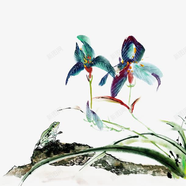 意境木兰png免抠素材_新图网 https://ixintu.com 兰花 手绘 植物 绿叶 花卉 花朵
