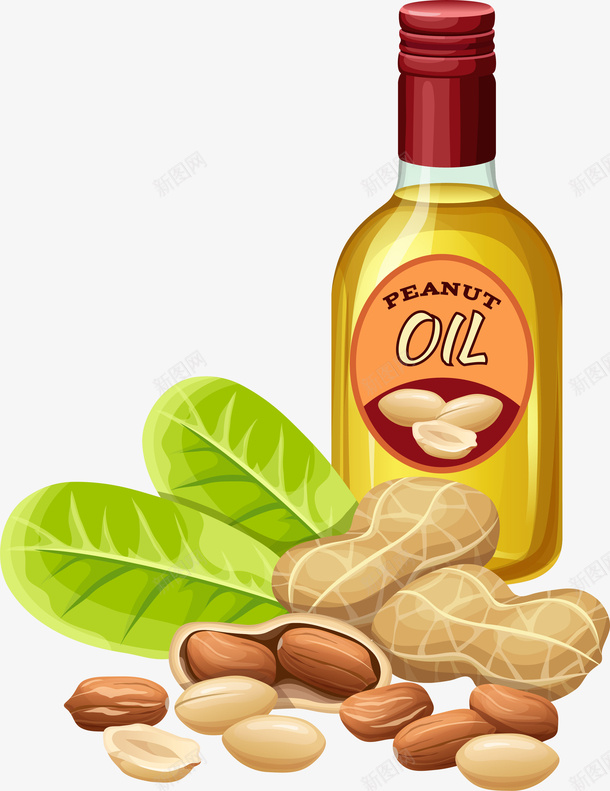 卡通食用油png免抠素材_新图网 https://ixintu.com 做饭 卡通有趣 扁平化 矢量图案 花生 食物