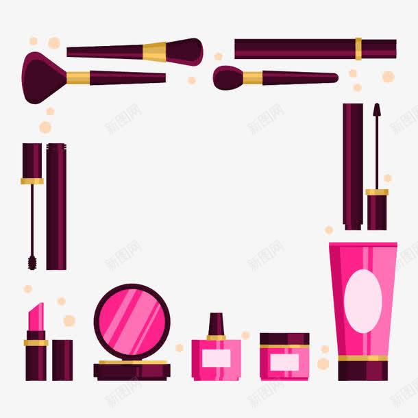 女性化妆工具矢量图ai免抠素材_新图网 https://ixintu.com BB霜 化妆品 化妆工具 化妆镜 卸妆油 卸妆液 口红 女性用品 手绘 睫毛膏 笔刷 粉底液 粉饼 矢量图