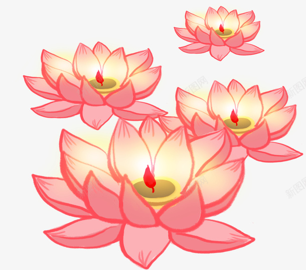 卡通中元节荷花灯装饰图案png免抠素材_新图网 https://ixintu.com 中元节 中元节荷花灯 佛灯 卫塞节 河灯 点灯浴佛 祈福 祝愿 祭祀 莲花灯 许愿