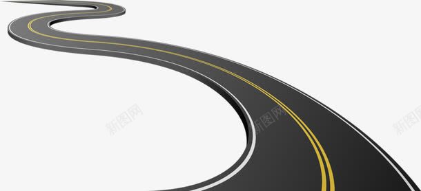 手绘柏油路png免抠素材_新图网 https://ixintu.com 公路 大路 柏油路 马路