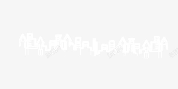 白色荧光城市建筑天际线轮廓png免抠素材_新图网 https://ixintu.com 城市 天际线 建筑 白色 荧光 轮廓