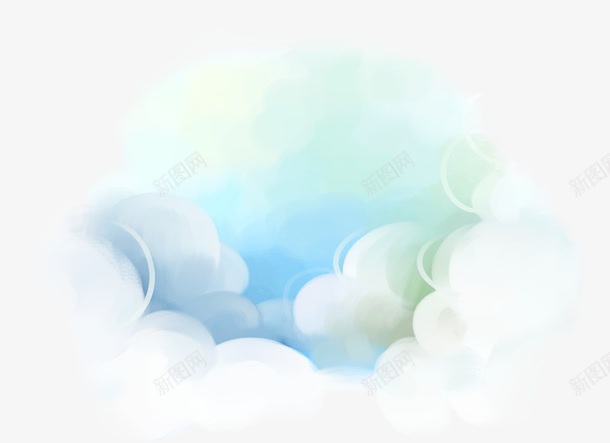 蓝青色梦幻天空白云png免抠素材_新图网 https://ixintu.com 天空 梦幻 白云 青色