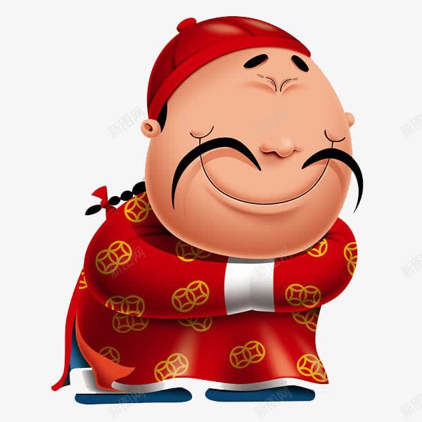 人物喜庆卡通拱手祝福png免抠素材_新图网 https://ixintu.com 八只胡须 卡通富豪 小辫子 有钱人 笑眼迷人 红色喜庆的人 红色帽子