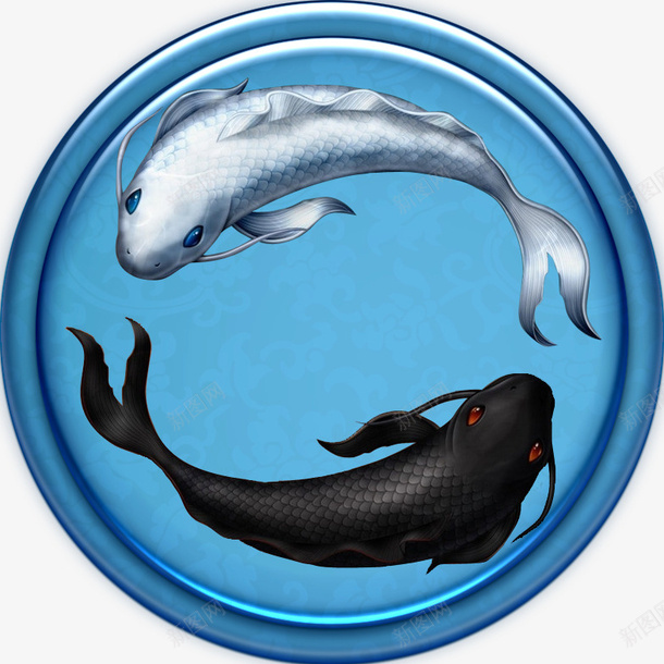 3D太极阴阳鱼头像图标png_新图网 https://ixintu.com 云彩 图标 太极 头像 阴阳鱼