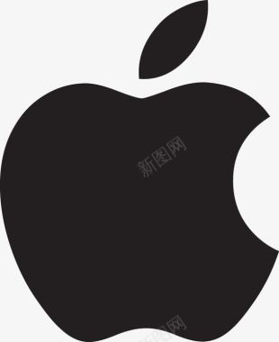 纯黑色苹果logo图标图标