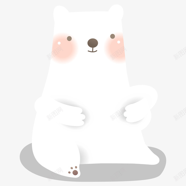 卡通手绘可爱白色的北极熊png免抠素材_新图网 https://ixintu.com 创意 动漫动画 卡通 可爱的北极熊 手绘 白色