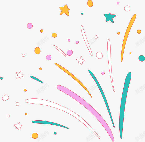 星星礼花png免抠素材_新图网 https://ixintu.com 喜庆 婚礼花 彩炮 扁平礼花 星星 生日礼花 礼花 礼花彩带 节日礼花