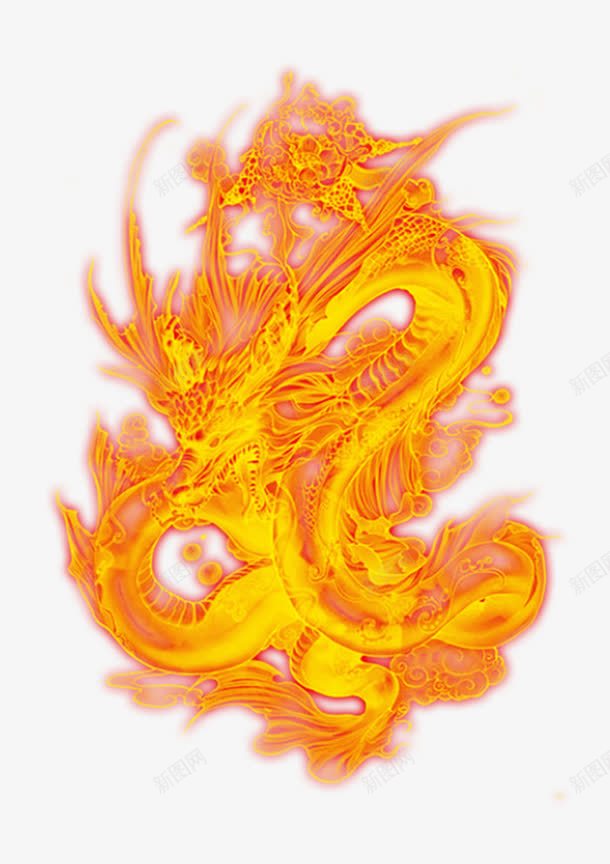 火焰神龙png免抠素材_新图网 https://ixintu.com 中国龙 气势 火焰龙 神话故事