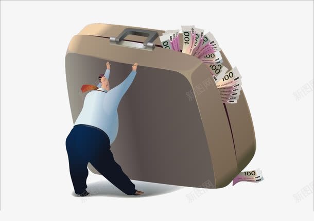 被腐败压垮png免抠素材_新图网 https://ixintu.com 创意平面图案 大钱包贪官 广告 推翻腐败贪污 淘金 白领赚钱 贪官