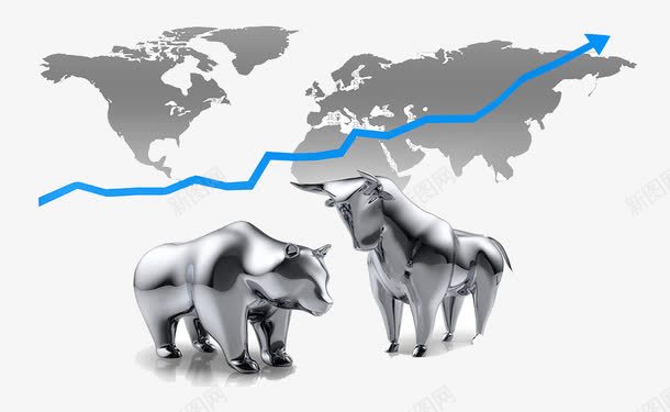 金牛股股票走势png免抠素材_新图网 https://ixintu.com 世界地图 全球 指标 炒股 股市走势图 股票 蓝色箭头 走势 金牛股