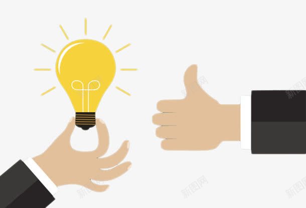黄色创意点击手拿灯泡卡通手绘png免抠素材_新图网 https://ixintu.com 免扣 免费下载 发亮 发明家 名人 灯 灯光 灯泡 爱迪生灯泡 电灯 黑暗