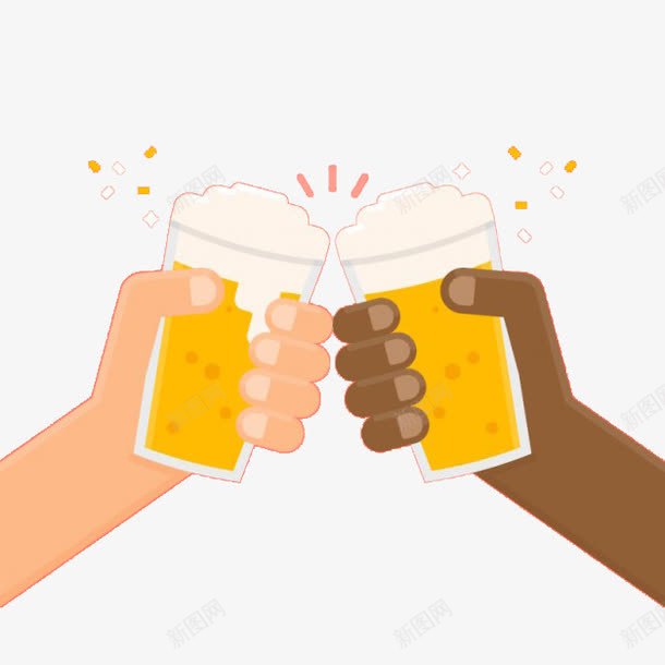 在扁平背景啤酒的朋友png免抠素材_新图网 https://ixintu.com 啤酒 啤酒碰杯 啤酒背景 喝酒 干杯 年终聚会