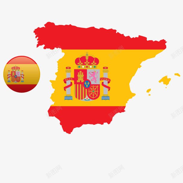手绘欧美地图西班牙地理图png免抠素材_新图网 https://ixintu.com 位置 地理 扁平 手绘 欧美地图 西班牙