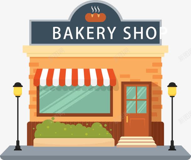 卡通面包店png免抠素材_新图网 https://ixintu.com 做生意 商铺 商铺门 开店 开张 杂货铺