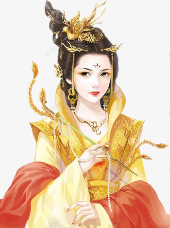 古代黄金色衣服头饰耳环吊坠人物造型png免抠素材_新图网 https://ixintu.com 中国古代头饰 中国古代衣服 人物 古代 头饰 素材 耳环 衣服 造型 金色