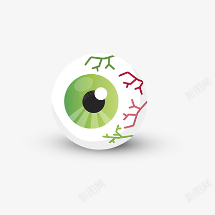 搞怪眼精眼珠子png免抠素材_新图网 https://ixintu.com 眼珠子 眼球 眼睛 绿色