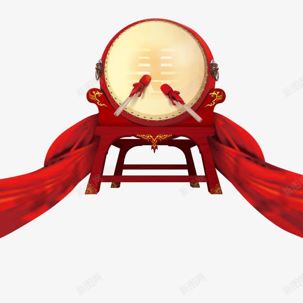 中国风红色的敲锣鼓png免抠素材_新图网 https://ixintu.com png 中国风 敲锣鼓 红色鼓