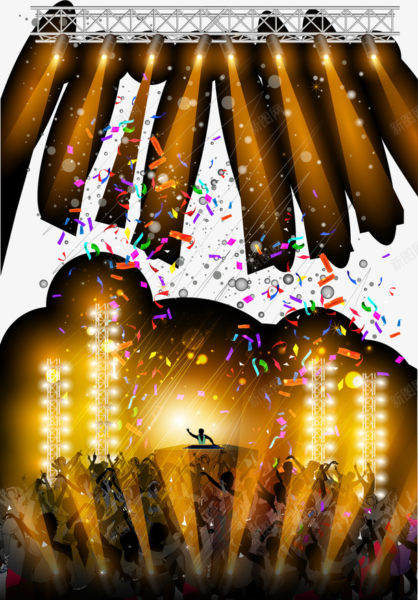 梦幻金色灯光png免抠素材_新图网 https://ixintu.com 光晕 光束 唯美 圆点 梦幻 灯光 烟花 金色