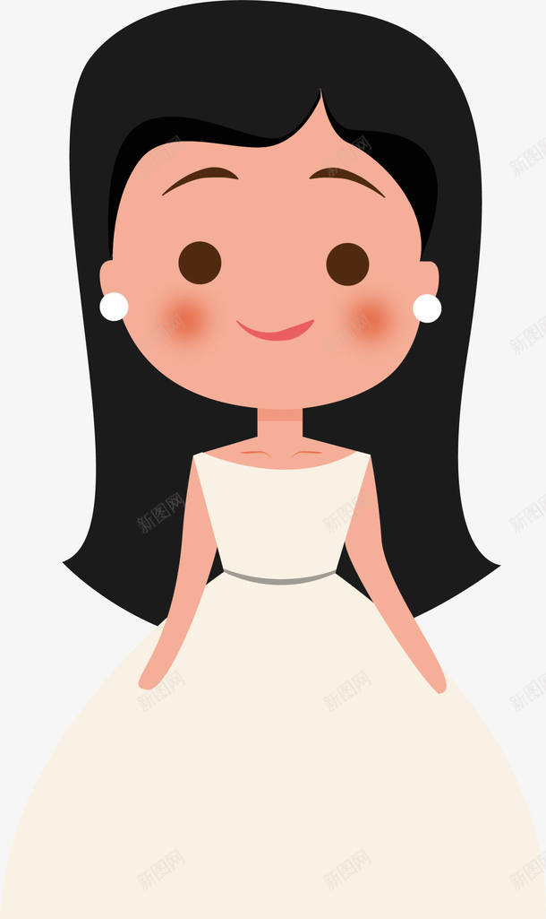黑发美丽可爱新娘png免抠素材_新图网 https://ixintu.com 伴娘 出嫁 婚姻 婚庆 新娘 浪漫 爱情 白纱新娘 黑发女孩 黑长直