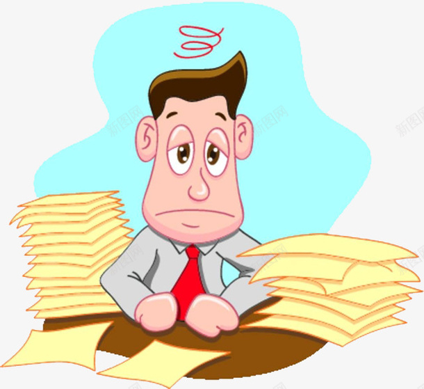 繁重的工作量png免抠素材_新图网 https://ixintu.com 凌乱 卡通手绘 宣传 打盹 教育 皱眉 装饰 郁闷的人