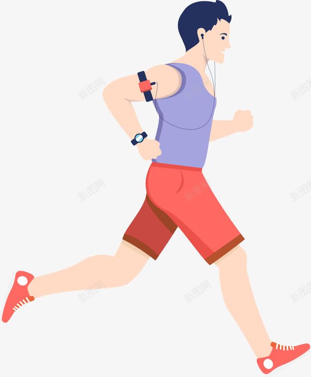 手绘跑步的人png免抠素材_新图网 https://ixintu.com 健身 手绘 男人 跑步 运动